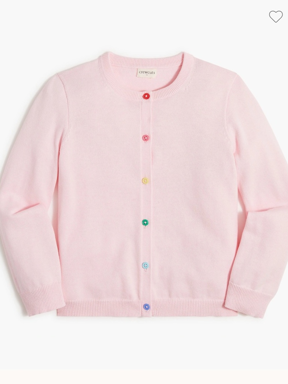 Crewcuts Casey cardigan with rainbow buttons 100% cotton